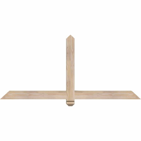 Ekena Millwork Eugene Smooth Timber Gable Bracket, Douglas Fir, 60"W x 27"H x 3 1/2"D x 3 1/2"F, 11/12 Pitch GBW060X27X0404EUG00SDF